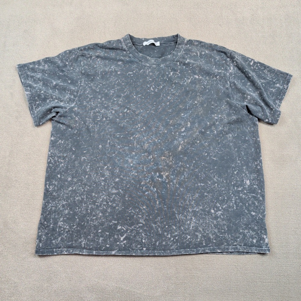 Fancy Dream Y2K Acid Wash Oversized Tee 3X Gray Mineral Wash Streetwear Boxy Top